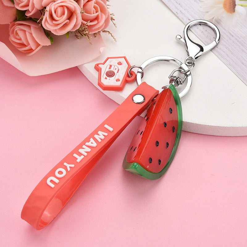 Wholesale Acrylic Luminous Watermelon Creative Keychain